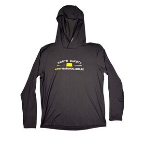 UNRL Mens North Dakota Army National Guard Performance Hoodie Black Size Large